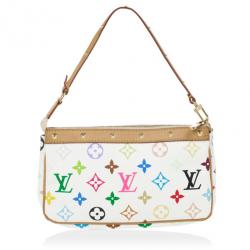 مملوكة مسبقًا Louis Vuitton White Multicolore Monogram Pochette Handbag