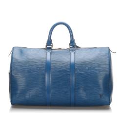 Pre Owned Louis Vuitton Toldeo Blue Epi Leather Keepall 45 Bag
