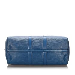 Pre Owned Louis Vuitton Toldeo Blue Epi Leather Keepall 45 Bag