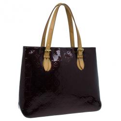 Pre Owned Louis Vuitton Purple Amarante Monogram Vernis Brentwood Tote