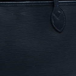 Pre Owned Louis Vuitton Blue Marine Epi Leather Neverfull MM Bag 