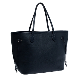 Pre Owned Louis Vuitton Blue Marine Epi Leather Neverfull MM Bag 