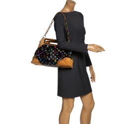 Pre Owned Louis Vuitton Black Multicolore Monogram Canvas Judy GM Bag            