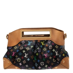 Pre Owned Louis Vuitton Black Multicolore Monogram Canvas Judy GM Bag            
