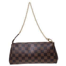 Pre Owned Louis Vuitton Damier Ebene Canvas Eva Pochette