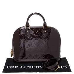 Pre Owned Louis Vuitton Amarante Monogram Vernis Leather Alma PM Bag
