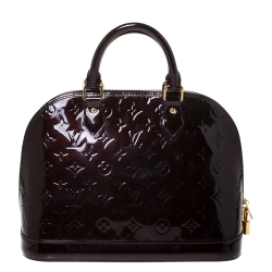 Pre Owned Louis Vuitton Amarante Monogram Vernis Leather Alma PM Bag