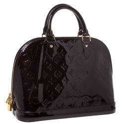 Pre Owned Louis Vuitton Amarante Monogram Vernis Leather Alma PM Bag
