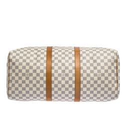Pre Owned Louis Vuitton Damier Azur Canvas Keepall 50 Duffel Bag