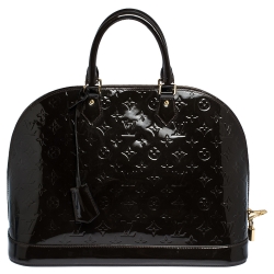 Pre Owned Louis Vuitton Terre D’Ombre Monogram Vernis Alma GM Bag