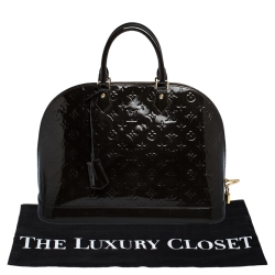Pre Owned Louis Vuitton Terre D’Ombre Monogram Vernis Alma GM Bag