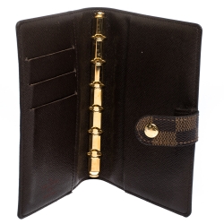 مملوكة مسبقًا Louis Vuitton Damier Ebene Canvas Ring Agenda Cover