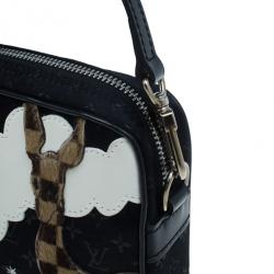 Pre Owned Louis Vuitton Black Suede Giraffe Conte De Fees Pochette