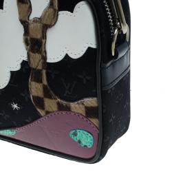 Pre Owned Louis Vuitton Black Suede Giraffe Conte De Fees Pochette