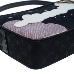 Pre Owned Louis Vuitton Black Suede Giraffe Conte De Fees Pochette