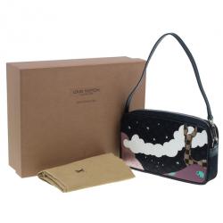 Pre Owned Louis Vuitton Black Suede Giraffe Conte De Fees Pochette