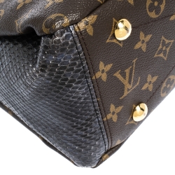 Pre Owned Louis Vuitton Monogram Canvas and Python Pallas Bag