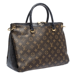 Pre Owned Louis Vuitton Monogram Canvas and Python Pallas Bag
