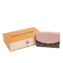 Pre Owned Louis Vuitton Magnolia Damier Ebene Normandy Compact Wallet