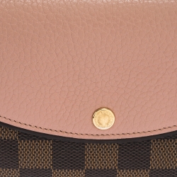 Pre Owned Louis Vuitton Magnolia Damier Ebene Normandy Compact Wallet