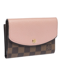 Pre Owned Louis Vuitton Magnolia Damier Ebene Normandy Compact Wallet