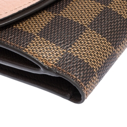 Pre Owned Louis Vuitton Magnolia Damier Ebene Normandy Compact Wallet
