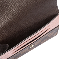 Pre Owned Louis Vuitton Magnolia Damier Ebene Normandy Compact Wallet