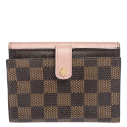 Pre Owned Louis Vuitton Magnolia Damier Ebene Normandy Compact Wallet