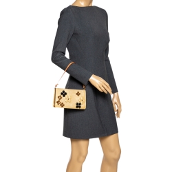 Louis Vuitton Black Monogram Vernis Fleurs Lexington Pochette Wristlet Bag  523lvs610
