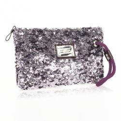 Pre Owned Louis Vuitton Silver Pochette Rococo Wristlet Clutch