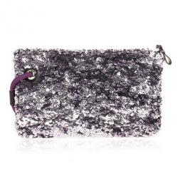 Pre Owned Louis Vuitton Silver Pochette Rococo Wristlet Clutch