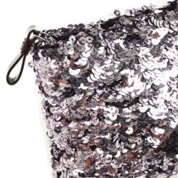 Pre Owned Louis Vuitton Silver Pochette Rococo Wristlet Clutch