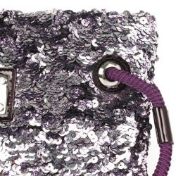 Pre Owned Louis Vuitton Silver Pochette Rococo Wristlet Clutch