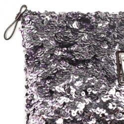 Pre Owned Louis Vuitton Silver Pochette Rococo Wristlet Clutch