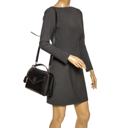 Pre Owned Louis Vuitton Black Leather Mylockme Studs Bag
