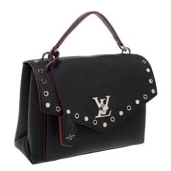 Pre Owned Louis Vuitton Black Leather Mylockme Studs Bag