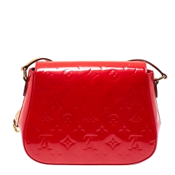 Pre Owned Louis Vuitton Rouge Grenadine Monogram Vernis Bellflower PM Bag