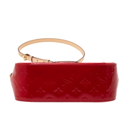 Pre Owned Louis Vuitton Rouge Grenadine Monogram Vernis Bellflower PM Bag