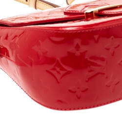 Pre Owned Louis Vuitton Rouge Grenadine Monogram Vernis Bellflower PM Bag