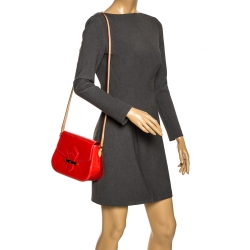 Pre Owned Louis Vuitton Rouge Grenadine Monogram Vernis Bellflower PM Bag