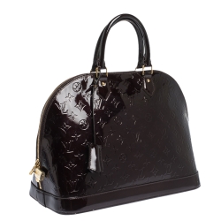 Pre Owned Louis Vuitton Amarante Monogram Vernis Alma GM Bag