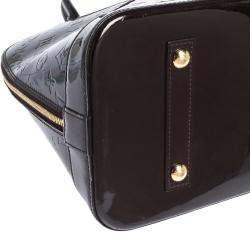 Pre Owned Louis Vuitton Amarante Monogram Vernis Alma GM Bag