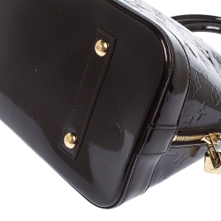 Pre Owned Louis Vuitton Amarante Monogram Vernis Alma GM Bag