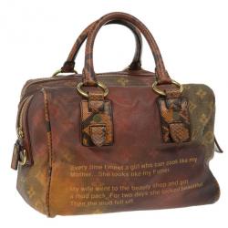 Pre Owned Louis Vuitton Red Monogram Limited Edition Richard Prince Mancrazy Jokes Bag