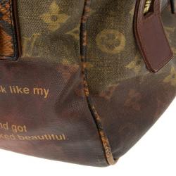 Pre Owned Louis Vuitton Red Monogram Limited Edition Richard Prince Mancrazy Jokes Bag