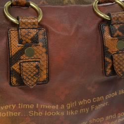 Pre Owned Louis Vuitton Red Monogram Limited Edition Richard Prince Mancrazy Jokes Bag