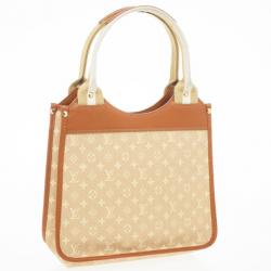 Pre Owned Louis Vuitton Beige Mini Monogram Sac Kathleen Tote