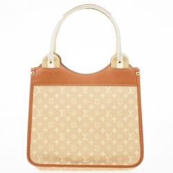 Pre Owned Louis Vuitton Beige Mini Monogram Sac Kathleen Tote