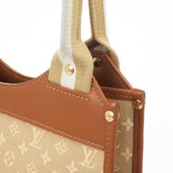 Pre Owned Louis Vuitton Beige Mini Monogram Sac Kathleen Tote