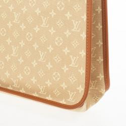 Pre Owned Louis Vuitton Beige Mini Monogram Sac Kathleen Tote